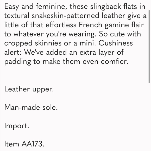 MADEWELL THE MARGOT SLINGBACK SNAKESKIN POINTED TOE FLATS SHOES 8 - Picture 9 of 11